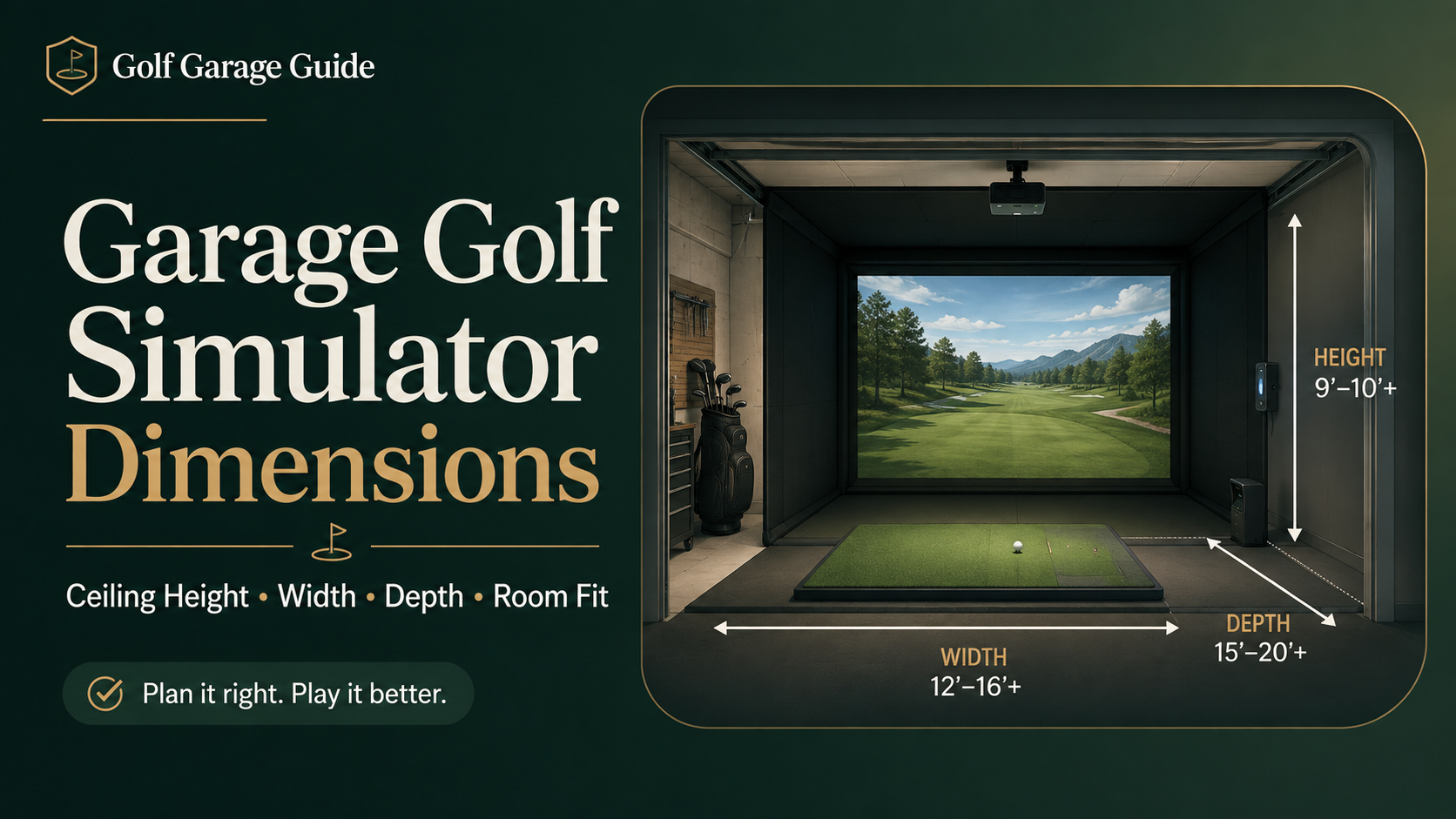 Garage Golf Simulator Dimensions: Ceiling Height, Width, Depth & Space Requirements
